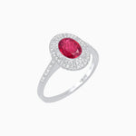Load image into Gallery viewer, Art Deco Inspired Oval Cut Sunburst Diamond Halo Ring - Shahin Jewelry