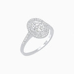Load image into Gallery viewer, Art Deco Inspired Oval Cut Sunburst Diamond Halo Ring - Shahin Jewelry