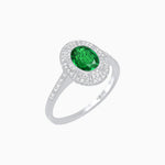 Load image into Gallery viewer, Art Deco Inspired Oval Cut Sunburst Diamond Halo Ring - Shahin Jewelry