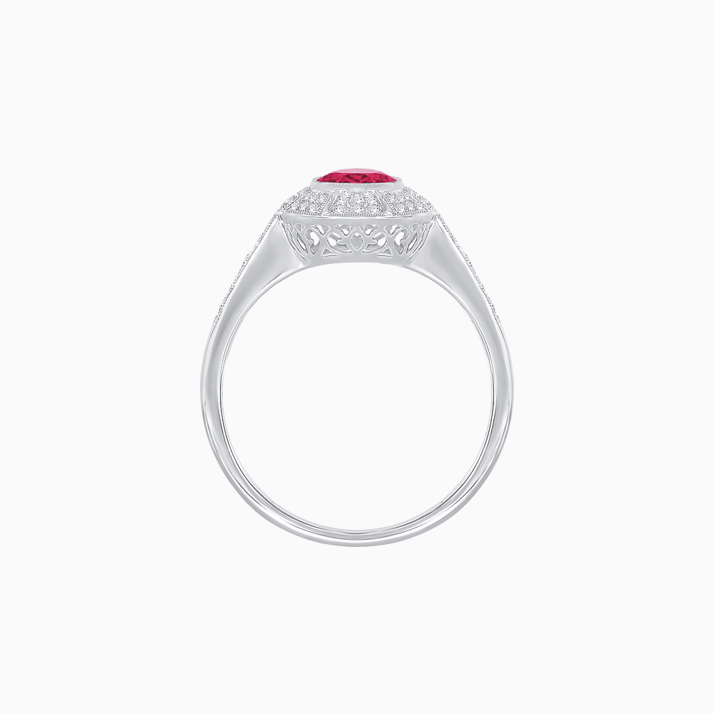 Art Deco Inspired Oval Cut Sunburst Diamond Halo Ring - Shahin Jewelry