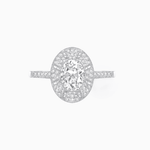 Load image into Gallery viewer, Art Deco Inspired Oval Cut Sunburst Diamond Halo Ring - Shahin Jewelry