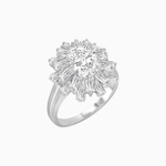 Load image into Gallery viewer, Art Deco Inspired Oval Cut Tapered Baguette Halo Ring - Shahin Jewelry