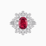 Load image into Gallery viewer, Art Deco Inspired Oval Cut Tapered Baguette Halo Ring - Shahin Jewelry