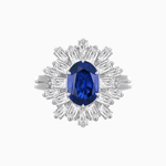 Load image into Gallery viewer, Art Deco Inspired Oval Cut Tapered Baguette Halo Ring - Shahin Jewelry