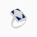 Load image into Gallery viewer, Art Deco Inspired Oval Gemstone Mosaic Diamond Ring - Shahin Jewelry