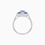Load image into Gallery viewer, Art Deco Inspired Oval Gemstone Mosaic Diamond Ring - Shahin Jewelry
