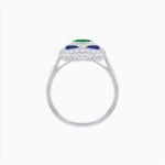 Load image into Gallery viewer, Art Deco Inspired Oval Gemstone Mosaic Diamond Ring - Shahin Jewelry