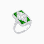 Load image into Gallery viewer, Art Deco Inspired Oval Gemstone Mosaic Diamond Ring - Shahin Jewelry