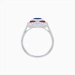 Load image into Gallery viewer, Art Deco Inspired Oval Gemstone Mosaic Diamond Ring - Shahin Jewelry