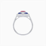 Load image into Gallery viewer, Art Deco Inspired Oval Gemstone Mosaic Diamond Ring - Shahin Jewelry