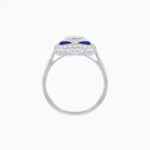 Load image into Gallery viewer, Art Deco Inspired Oval Gemstone Mosaic Diamond Ring - Shahin Jewelry