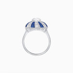Load image into Gallery viewer, Art Deco Inspired Oval Sunburst Cocktail Ring with Calibré-Cut Gemstones - Shahin Jewelry