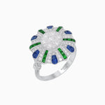 Load image into Gallery viewer, Art Deco Inspired Peacock illusion Setting Diamond Ring - Shahin Jewelry
