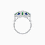 Load image into Gallery viewer, Art Deco Inspired Peacock illusion Setting Diamond Ring - Shahin Jewelry
