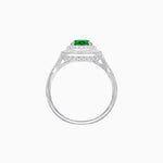 Load image into Gallery viewer, Art Deco Inspired Pear Cut Double Halo Ring with Baguette Diamonds - Shahin Jewelry