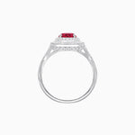 Load image into Gallery viewer, Art Deco Inspired Pear Cut Double Halo Ring with Baguette Diamonds - Shahin Jewelry