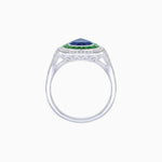 Load image into Gallery viewer, Art Deco Inspired Pear Cut Gemstone Double Halo Ring - Shahin Jewelry