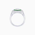 Load image into Gallery viewer, Art Deco Inspired Pear Cut Gemstone Double Halo Ring - Shahin Jewelry