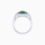 Load image into Gallery viewer, Art Deco Inspired Pear Cut Gemstone Double Halo Ring - Shahin Jewelry