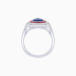 Load image into Gallery viewer, Art Deco Inspired Pear Cut Gemstone Double Halo Ring - Shahin Jewelry