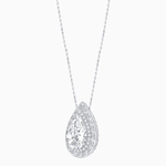 Load image into Gallery viewer, Art Deco Inspired Pear Shape Baguette-Cut Double Halo Pendant - Shahin Jewelry