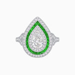 Load image into Gallery viewer, Art Deco Inspired Pear Shape Diamond Ring - Shahin Jewelry
