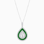 Load image into Gallery viewer, Art Deco Inspired Pear Shape French-Cut Gemstone Pendant - Shahin Jewelry