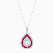 Art Deco Inspired Pear Shape French-Cut Gemstone Pendant - Shahin Jewelry
