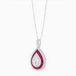 Load image into Gallery viewer, Art Deco Inspired Pear Shape French-Cut Gemstone Pendant - Shahin Jewelry