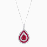 Art Deco Inspired Pear Shape French-Cut Gemstone Pendant - Shahin Jewelry
