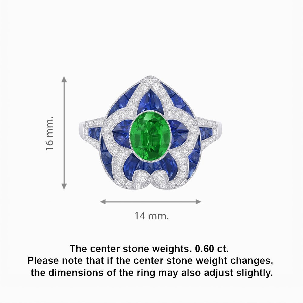 Art Deco Inspired pear shaped engagement ring with diamond - Shahin Jewelry