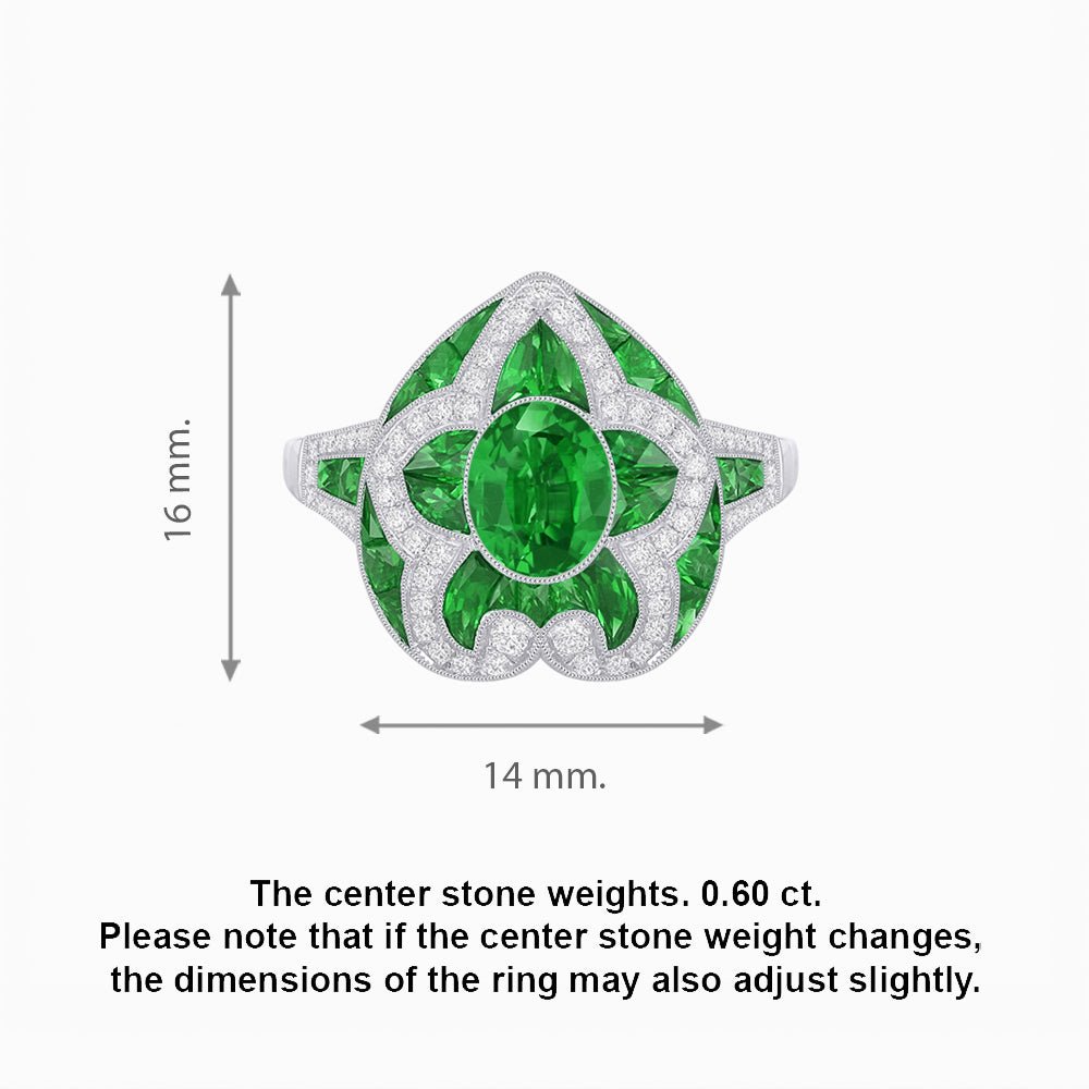 Art Deco Inspired pear shaped engagement ring with diamond - Shahin Jewelry