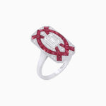 Load image into Gallery viewer, Art Deco Inspired Rectangle Cocktail Ring with Emerald Cut Diamond - Shahin Jewelry
