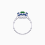 Load image into Gallery viewer, Art Deco Inspired Rectangle Cocktail Ring with Emerald Cut Gemstone - Shahin Jewelry
