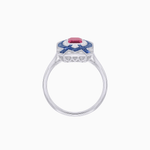 Load image into Gallery viewer, Art Deco Inspired Rectangle Cocktail Ring with Emerald Cut Gemstone - Shahin Jewelry
