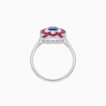 Load image into Gallery viewer, Art Deco Inspired Rectangle Cocktail Ring with Emerald Cut Gemstone - Shahin Jewelry
