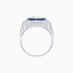 Load image into Gallery viewer, Art Deco Inspired Round Center Octagonal Calibré-Cut Halo Engagement Ring - Shahin Jewelry
