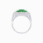 Load image into Gallery viewer, Art Deco Inspired Round Center Octagonal Calibré-Cut Halo Engagement Ring - Shahin Jewelry