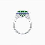 Load image into Gallery viewer, Art Deco Inspired Round Cut Cocktail Ring with Calibré Gemstone Halo - Shahin Jewelry