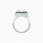 Load image into Gallery viewer, Art Deco Inspired Round Cut Cocktail Ring with Calibré Gemstone Halo - Shahin Jewelry