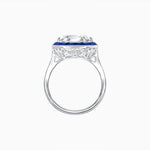 Load image into Gallery viewer, Art Deco Inspired Round Cut Cocktail Ring with Calibré Gemstone Halo - Shahin Jewelry