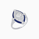 Load image into Gallery viewer, Art Deco Inspired Round Cut Navette Gemstone Cocktail Ring - Shahin Jewelry