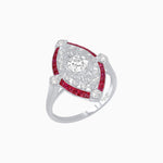 Load image into Gallery viewer, Art Deco Inspired Round Cut Navette Gemstone Cocktail Ring - Shahin Jewelry