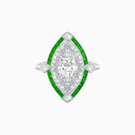 Load image into Gallery viewer, Art Deco Inspired Round Cut Navette Gemstone Cocktail Ring - Shahin Jewelry