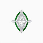 Load image into Gallery viewer, Art Deco Inspired Round Cut Navette Gemstone Cocktail Ring - Shahin Jewelry