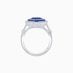 Load image into Gallery viewer, Art Deco Inspired Round Cut Starburst Double Halo Ring - Shahin Jewelry