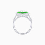 Load image into Gallery viewer, Art Deco Inspired Round Cut Starburst Double Halo Ring - Shahin Jewelry