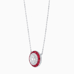 Load image into Gallery viewer, Art Deco Inspired Round Double Halo Necklace - Shahin Jewelry