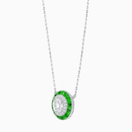 Load image into Gallery viewer, Art Deco Inspired Round Double Halo Necklace - Shahin Jewelry