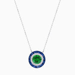 Load image into Gallery viewer, Art Deco Inspired Round Double Halo Necklace - Shahin Jewelry